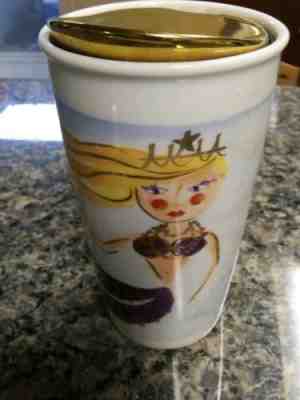 2015 Starbucks Mermaid Siren Ceramic Travel Tumbler/Mug w/Gold Lid_NICE_EUC - Sold on eBay Nov, 18th 2019 for $24.95