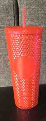 STARBUCKS 2019 Neon Pink Studded Cold Cup Tumbler WINTER HOLIDAY 24 oz - Sold on eBay Nov, 18th 2019 for $30.00