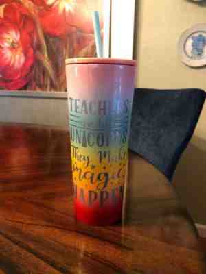 New Starbucks 2019 Tumbler Rainbow 24 Oz Teacher Gift Like Unicorns Make Magic - Sold on eBay Nov, 18th 2019 for $40.00