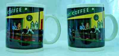 2 STARBUCKS COFFEE NIGHTHAWKS DINER BY D. BURROWS MUGS BY CHALEUR - Sold on eBay Nov, 18th 2019 for $20.00