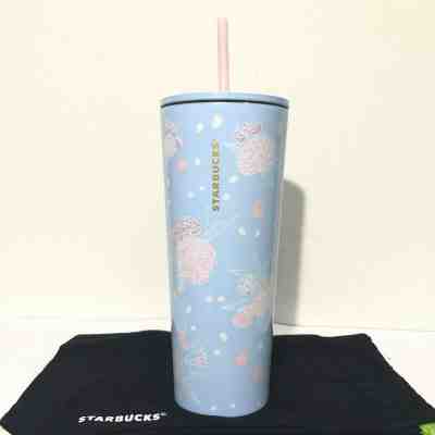 Starbucks Blooming Blossom Sakura Memories Stainless Tumbler Cold Cup Blue 24oz. - Sold on eBay Nov, 18th 2019 for $75.59