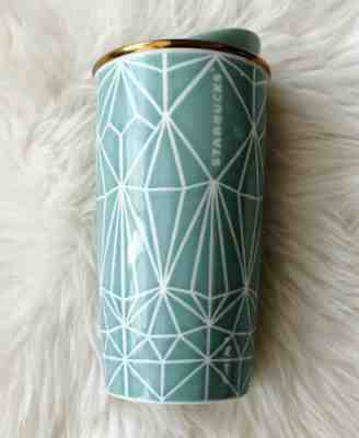 STARBUCKS - 2017 - Green Diamond - 12 oz Ceramic Double Wall Tumbler Travel - Sold on eBay Nov, 18th 2019 for $25.00