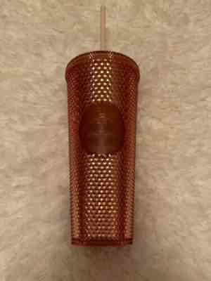 Starbucks Tumbler Iridescent Rose Gold Pink Studded Rainbow Cold Cup 24 oz - Sold on eBay Nov, 18th 2019 for $49.99