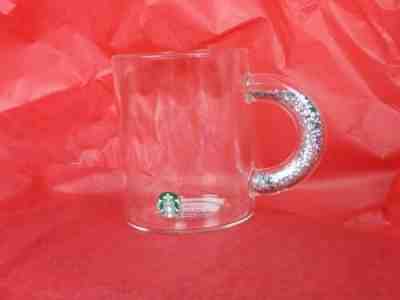 2019 Starbucks Glitter Handle Clear Glass Christmas Coffee Mug 12oz - Sold on eBay Nov, 18th 2019 for $25.00