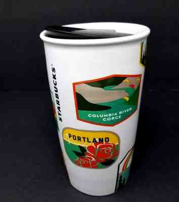 Starbucks 2017 Oregon Travel Mug 12 oz Ceramic Double Wall Coffee With Gift Card - Sold on eBay Nov, 18th 2019 for $56.43
