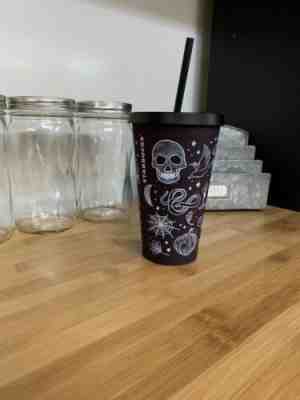 Starbucks Halloween 2019 Skull 16 Oz Tumbler Cup Purple/Black Spider Web RARE - Sold on eBay Nov, 18th 2019 for $30.00