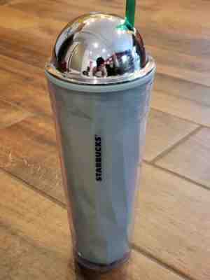 NIP Starbucks Frappuccino Venti Cold Cup Tumbler Dome Lid And Flat Lid 2012 Aqua - Sold on eBay Nov, 18th 2019 for $16.88