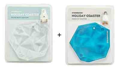 2019 Starbucks Korea Christmas Holiday Polar Bear & Penguin Figure Coaster Set - Sold on eBay Nov, 18th 2019 for $29.00