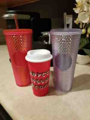 ????????In hand! 3 NEW STARBUCKS 2019 HOLIDAY Cold Cup Tumbler Pink & Platinum + Cup - Sold on eBay Nov, 18th 2019 for $65.00