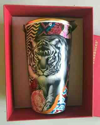 Starbucks 2018 Sumatra Tiger DWT Ceramic Travel Mug Tumbler by Tristan Eaton New