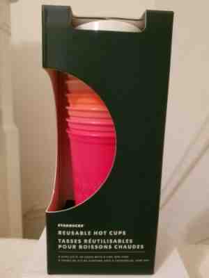 NEW Starbucks 2019 Winter Holiday Christmas Reusable Hot Cups 6 Pack Lids Reds - Sold on eBay Nov, 17th 2019 for $17.50