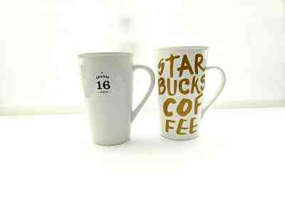 (Lot of 2) STARBUCKS 16 oz Ceramic Coffee Cups/Mugs  - Sold on eBay Nov, 17th 2019 for $19.57