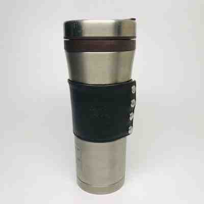 Starbucks 16 OZ Stainless Mug W/Genuine Leather Band #11006990 - Sold on eBay Nov, 17th 2019 for $22.99