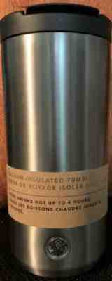 New Starbucks Vacuum Insulated Flip-Top Silver Stainless Steel Tumbler 12oz NWT - Sold on eBay Nov, 17th 2019 for $25.25