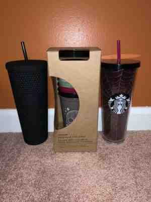 Starbucks Halloween 2019 Tumbler Lot Of 3 Black Studded Spider Skulls - Sold on eBay Nov, 17th 2019 for $129.99