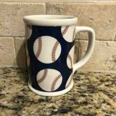 Starbucks Baseball Ceramic Coffee Mug Cup 16 oz. Red White Blue 2007 5" Tall - Sold on eBay Nov, 17th 2019 for $19.99