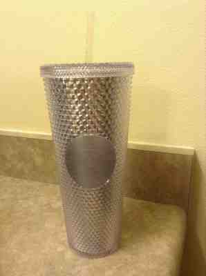 Starbucks Acrylic siren platinum silver studded cold cup 24 oz tumbler - Sold on eBay Nov, 17th 2019 for $17.00