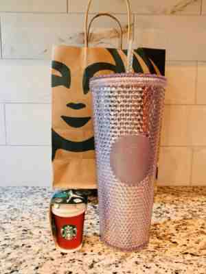 Starbucks 2019 Holiday Venti PLATINUM Studded Tumbler & Glitter Red Ornament - Sold on eBay Nov, 17th 2019 for $26.00
