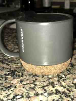Starbucks Coffee Cork Bottom Black Ceramic Travel Cup / Mug 12 Oz w/ Lid 2016 - Sold on eBay Nov, 17th 2019 for $21.99