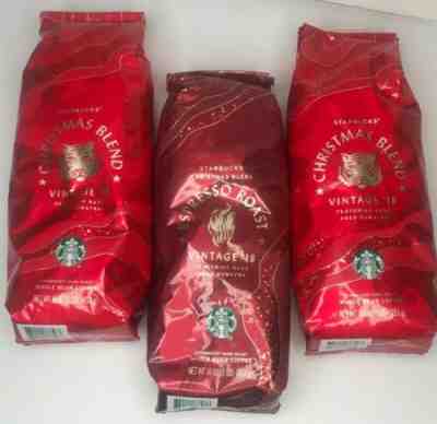 3X Starbucks Aged Sumatra Coffee Christmas Blend Espresso Roast Expired Apr 2019 - Sold on eBay Nov, 17th 2019 for $42.49