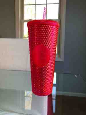 STARBUCKS Neon Pink Studded Cold Cup Tumbler WINTER HOLIDAY 2019 24 oz. NEW - Sold on eBay Nov, 17th 2019 for $17.00