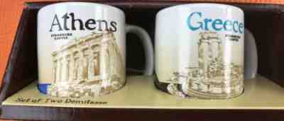 NEW Starbucks Athens & Greece Demitasse Mug Espresso Coffee Cups Set 3 oz  - Sold on eBay Nov, 17th 2019 for $19.99