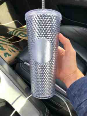 NEW Winter Holiday Starbucks 2019 Venti Bling Platinum Studded Cold Cup Tumbler - Sold on eBay Nov, 17th 2019 for $29.95