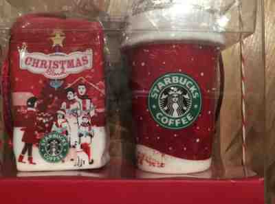 Starbucks 2007 Red Ceramic Cup & Coffee Bag Christmas Ornaments NIB - Sold on eBay Nov, 17th 2019 for $15.50