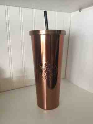 Starbucks Rose Gold Tumbler Holiday 2018 Stainless Steel Cold-Cup Venti 24oz NEW - Sold on eBay Nov, 17th 2019 for $22.40