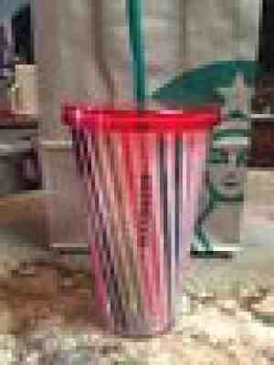Starbucks Tumbler Multicolor Cold Drink Cup 16oz Travel Acrylic Grande  - Sold on eBay Nov, 17th 2019 for $15.99