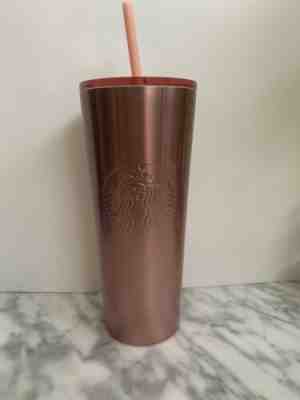 Pink/Rose Gold Metallic Glitter Starbucks Holiday Tumbler - Sold on eBay Nov, 17th 2019 for $26.00