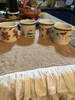 4 Starbucks Barista Christmas Mug Set Tree Reindeer Snowman Cookie  Hartstone - Sold on eBay Nov, 17th 2019 for $42.00