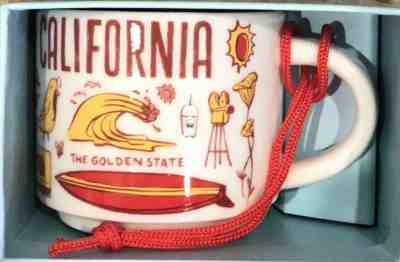 Starbucks Been There Series California 2 oz Ornament Mini Size in Box  - Sold on eBay Nov, 17th 2019 for $19.99