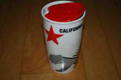 2015 Starbucks California Ceramic Travel Tumbler Dot Bear 12 oz Star Red Lid - Sold on eBay Nov, 17th 2019 for $39.99