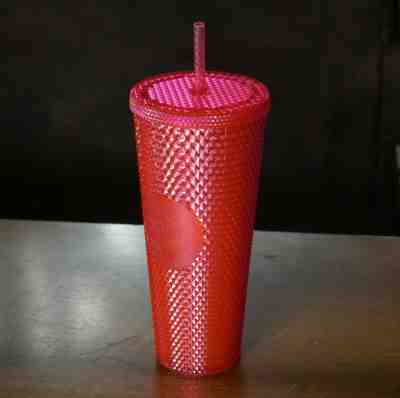 Holiday Starbucks 2019 Venti Bling Iridescent Hot PINK Studded Cup Tumbler See o - Sold on eBay Nov, 17th 2019 for $36.00