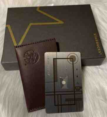 2015 China Starbucks Coffee Metal MSR Card Mint Gift Box & Leather Sleeve HTF - Sold on eBay Nov, 17th 2019 for $475.00