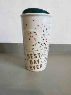 Starbucks 2015 “Best Day Ever” Confetti Tumbler 10oz Travel Mug With Lid - Sold on eBay Nov, 17th 2019 for $24.99