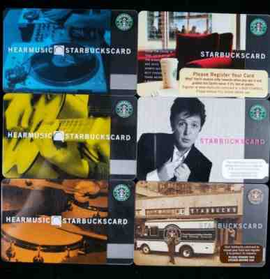 Starbucks Cards - Hear Music Collection 6 Cards - Sold on eBay Nov, 17th 2019 for $88.00