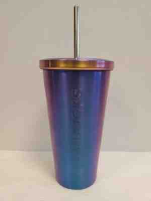 Starbucks Iridescent Purple Stainless Steel Tumbler 16 oz  Cold Cup 2015 - Sold on eBay Nov, 17th 2019 for $49.00
