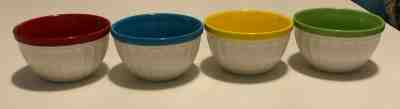 Starbucks 2007 Ribbed 12oz Ice Cream Bowls -- Set of 4 (Blue Yellow Red  Green) - Sold on eBay Nov, 17th 2019 for $29.95