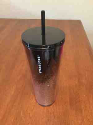 Starbucks Black Silver Cascading Glitter Tumbler 24 Ounce Cold Cup Holiday 2019 - Sold on eBay Nov, 17th 2019 for $27.99