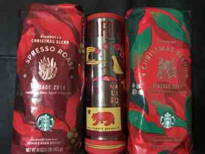 Starbucks 2 Lb Christmas Blend Bundle Espresso California Been There Tumbler - Sold on eBay Nov, 17th 2019 for $30.00