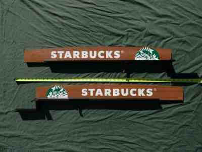 LOT OF 2 RARE AUTHENTIC STARBUCKS COFFEE 45" STORE DISPLAY DOUBLE SIDED SIGNS - Sold on eBay Nov, 17th 2019 for $75.00