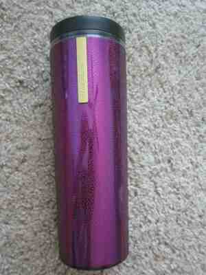 STARBUCKS PURPLE Textured 16 oz DOUBLE WALL TUMBLER MUG 2013 ~~EUC~~Pebbled  - Sold on eBay Nov, 17th 2019 for $17.99