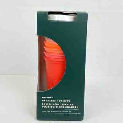 NEW Starbucks 2019 Reusable Hot Cups 6 Pack Lids Winter Christmas Holiday Reds - Sold on eBay Nov, 17th 2019 for $22.00