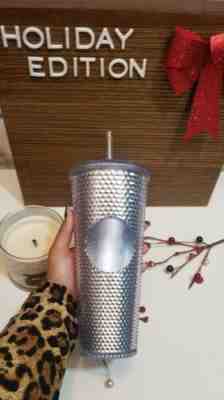 ????NEW STARBUCKS 2019 Venti Bling Platinum  Studded Cold Cup Tumbler ?? HOLIDAY - Sold on eBay Nov, 17th 2019 for $21.20