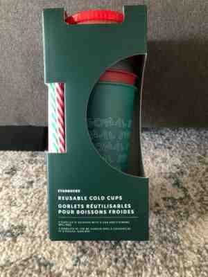 NEW Starbucks 2019 Holiday Christmas Winter Reusable Cold Cups 5 pack w/ Straws - Sold on eBay Nov, 17th 2019 for $22.80