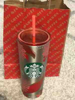 Brand New Starbucks 2019 Venti Platinum  Stainless Cold Cup Tumbler for Holidays - Sold on eBay Nov, 17th 2019 for $18.20