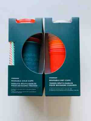 Starbucks 2019 Holiday Christmas REUSABLE HOT & COLD CUPS Lot of 2 Free Ship - Sold on eBay Nov, 16th 2019 for $49.99
