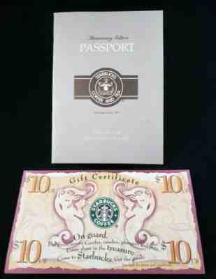 Vintage Starbucks Coffee Gift Certificate Rare 1996 - 25th Anniversary Passport - Sold on eBay Nov, 16th 2019 for $27.89